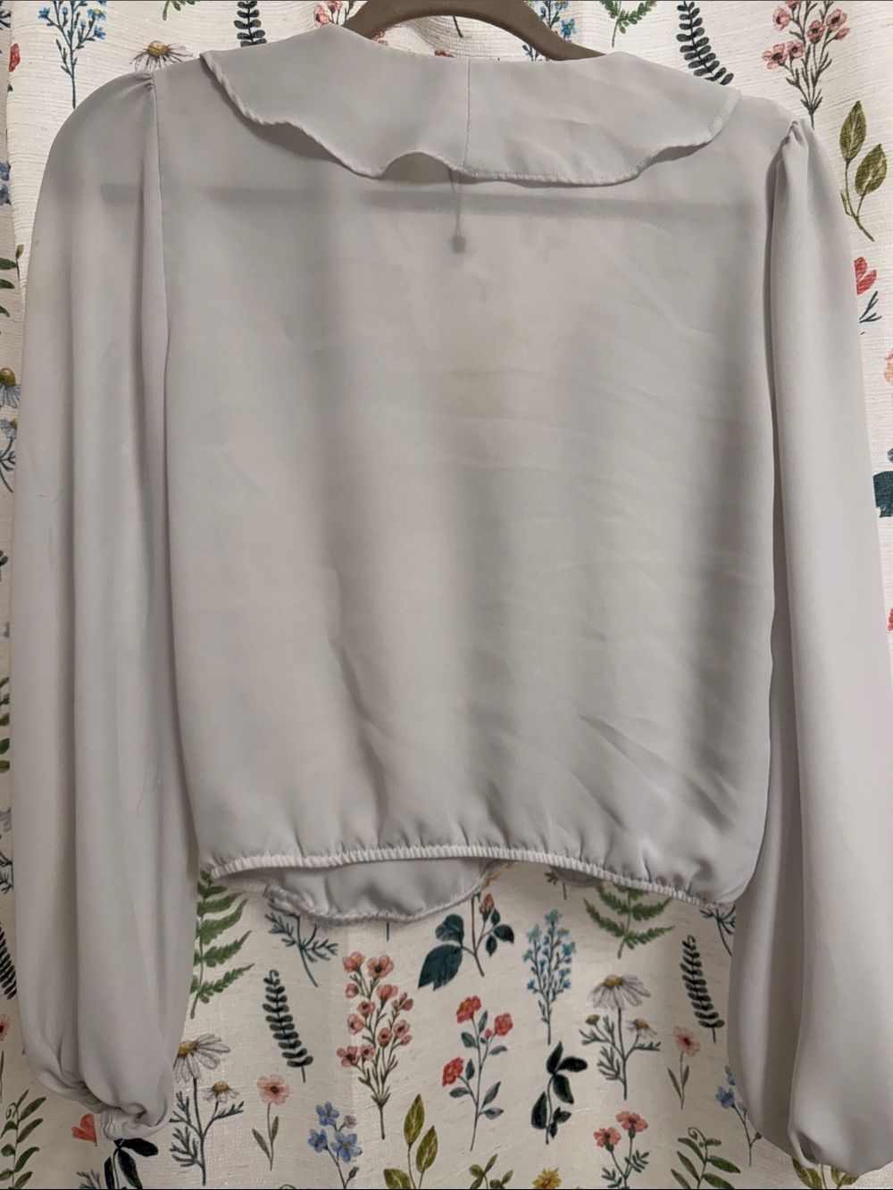 Dynamite Light Gray Ruffle Wrap Blouse - Picture 3 of 3
